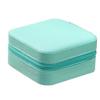 Schmuckkästchen Mintgrün Quadratisch Langlebiges PU-Leder Elegant Weit verbreitetes Schmuckkästchen für Ringe Ohrringe Halskette