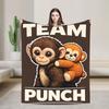 Lonely Punch Monkey Blanket Plush Funny Warm Throw Blanket for Home Restaurant Decoration