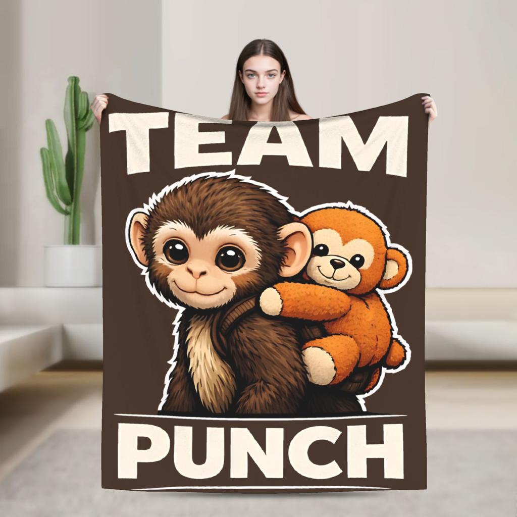 Lonely Punch Monkey Blanket Plush Funny Warm Throw Blanket for Home Restaurant Decoration