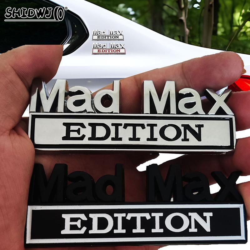 Car 3D Mad Max Edition Metal Chrome Zinc Alloy Adhesive Emblem Decorative Badge Funny Decal Auto Styling Accessory