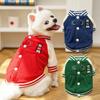 Button Puppy Coat with D Ring Baseball Uniform Sport Suit Pet Outdoor Jacket  For Small Medium Dog