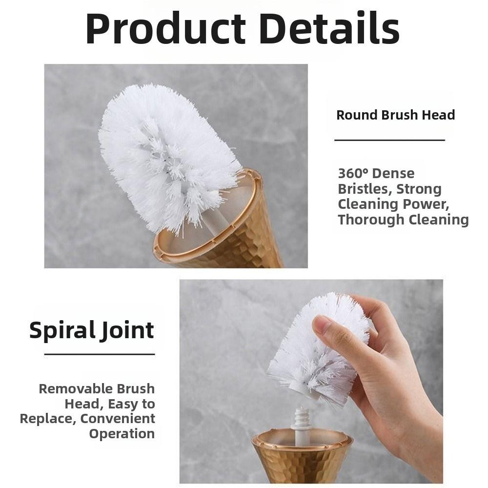 Light Luxury Toilet Brush Set Exquisite Vertical Toilet Brush Holder  Shower Area
