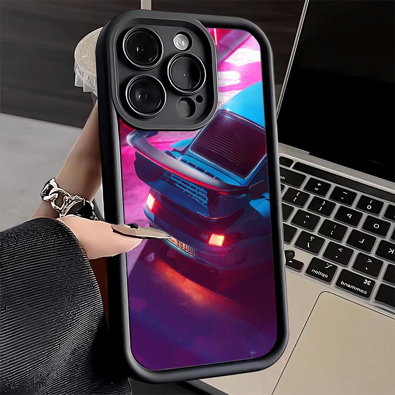 

Phone Case for iPhone 17 Air 16E 15 16 Pro Max Sports Car RWB Cool Cover 14 Plus 13 12 Mini Soft Shell Silicone Fundas iPhone 17 Pro