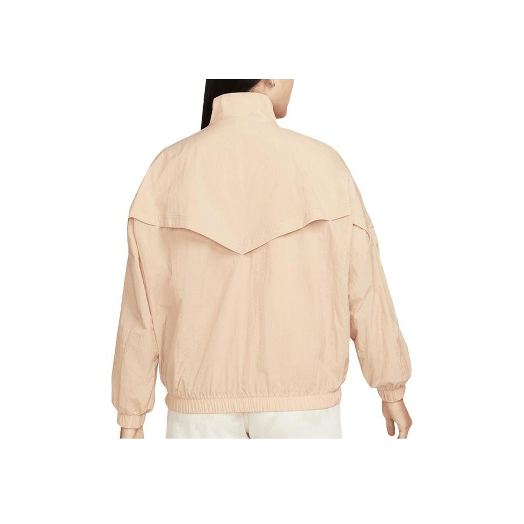 Nike Giacca con cerniera tinta unita con stampa ricamata logo Donna giacche Beige DM6186-200
