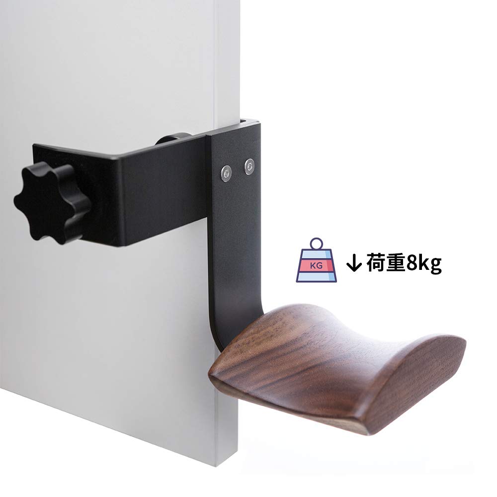 Headphone hanger, headphone stand, earphone hanger, headphone hanger, made of aluminum alloy and walnut, can be clamped to a table, comes with screws