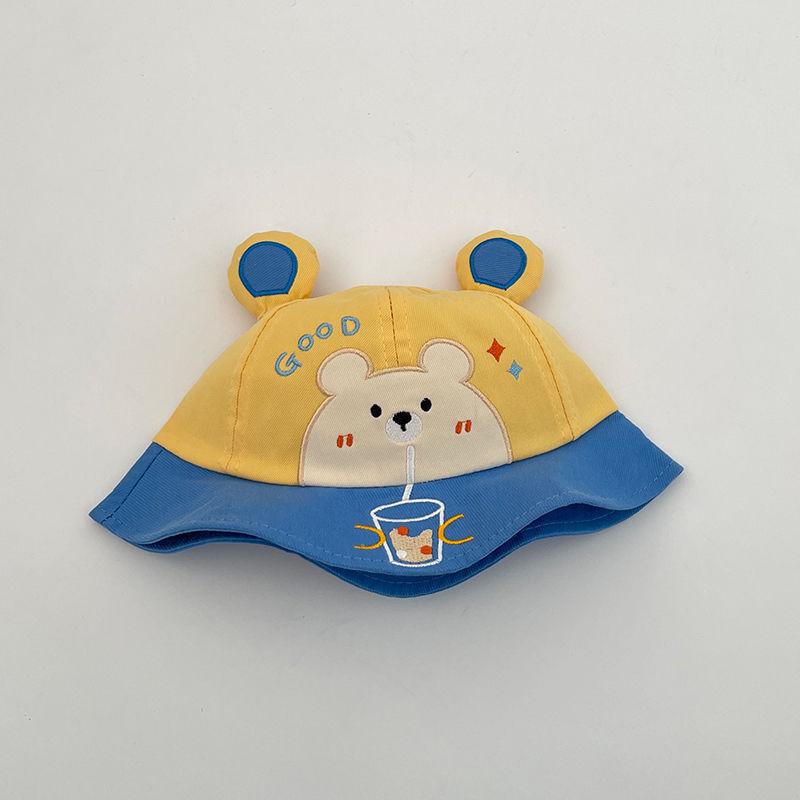 

Милая шапка-рыбак с медвежонком, дышащая, мягкая, хлопковая, для мальчиков и девочек, повседневная, для путешествий, защита от солнца, для малышей, солнцезащитные шляпы жёлтый