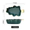 Nordic Light Luxury Plate Aufbewahrungsteller Home Creative Frühstücksteller Geschirr Golden Edge Doppelohrteller Küchenbedarf
