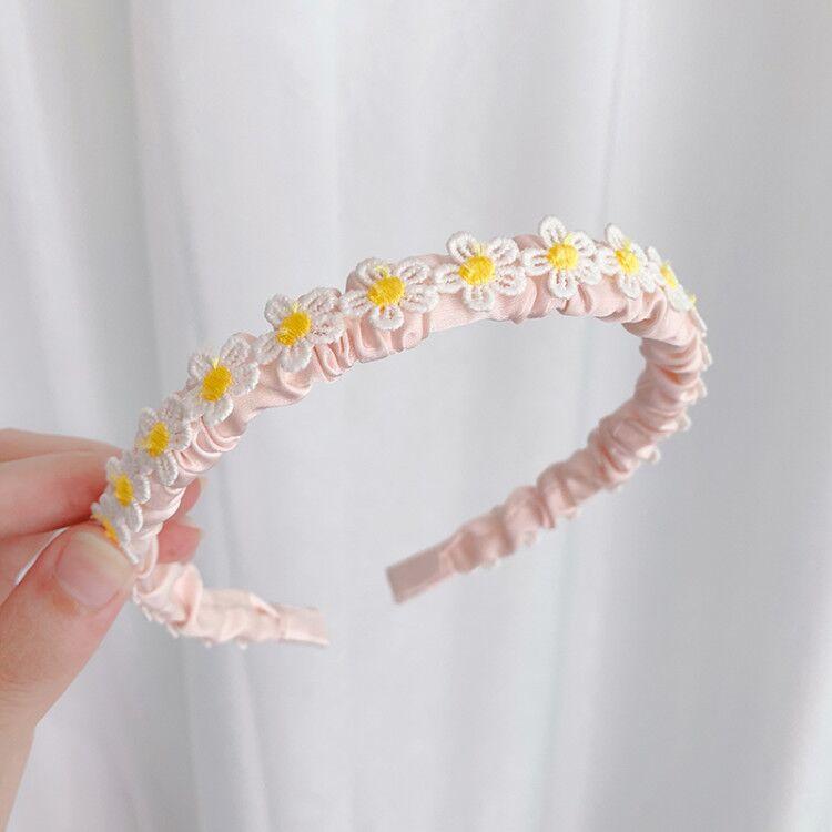 Boho Chic Daisy Girls Headbands Women Solid Embroidery Flower Hair Bands Kids Candy Chrysanthemum Headwear Hair Accessories