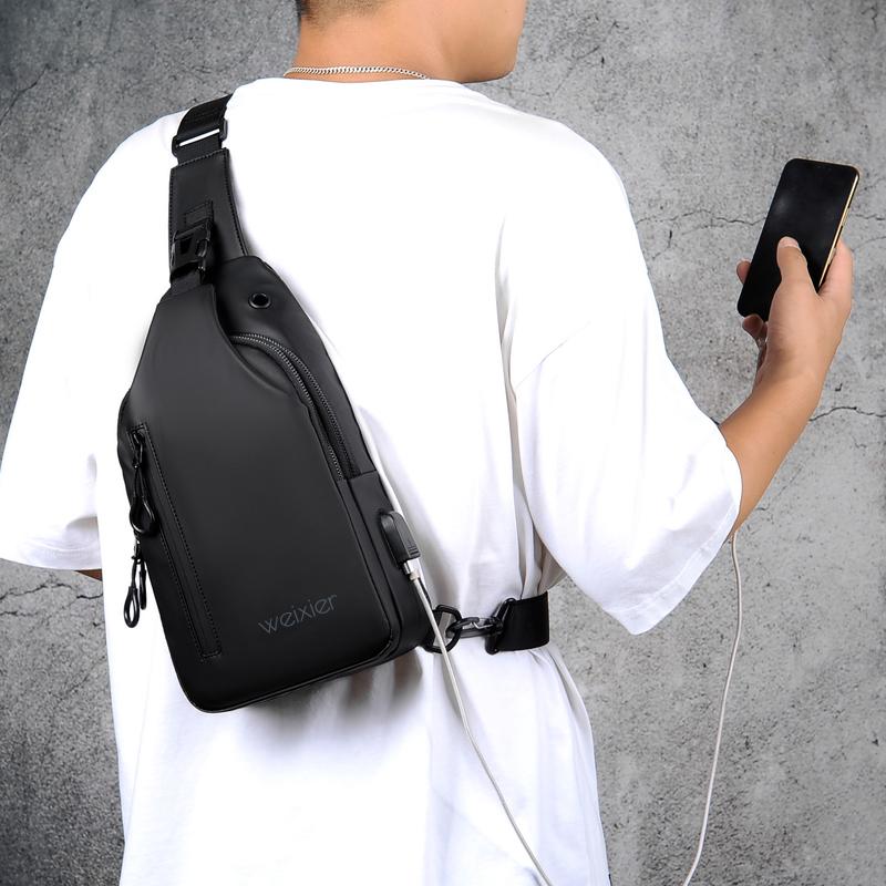 Pánská móda WEIXER Multifunkční taška přes rameno Crossbody taška na rameno Cestovní taška na popruh Messenger Pack náprsní taška pro muže