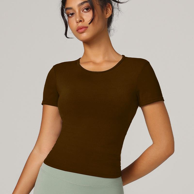 Schnelltrocknendes atmungsaktives Yoga-Top: Hautfreundliches Kurzarm-Slim-Fit für Fitness & Laufen