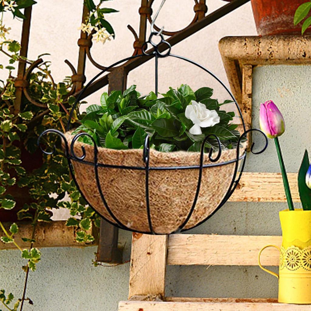 Coconut Fiber Liner Natural Half Round Coconut Coir Basket Fence Flower Baskets Plants Replacement Liners for Garden Flower Pot