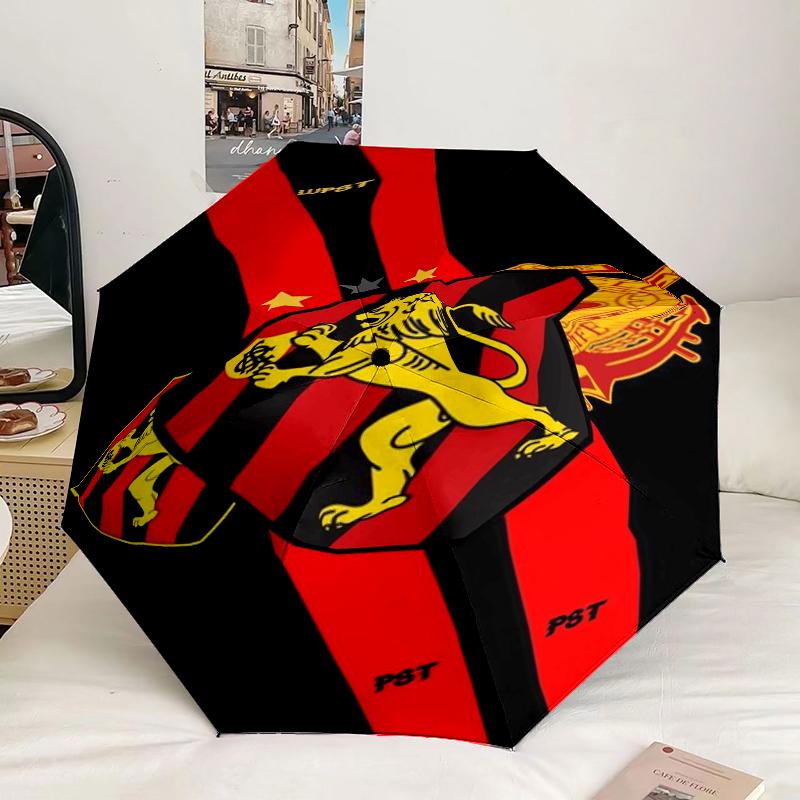 Football Club Emblem Lion Umbrella 8-Frame for Travel, Camping, Casual Lightweight Portable Umbrella, Essential for Every Family Holidays Gift
