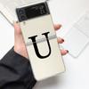 Initial Letter A Z  Fashion Fashion Phone Case For Samsung Galaxy Z Flip 3 4 5 6 7 Hard Folding Z Flip4 Clear PC Cover Gift