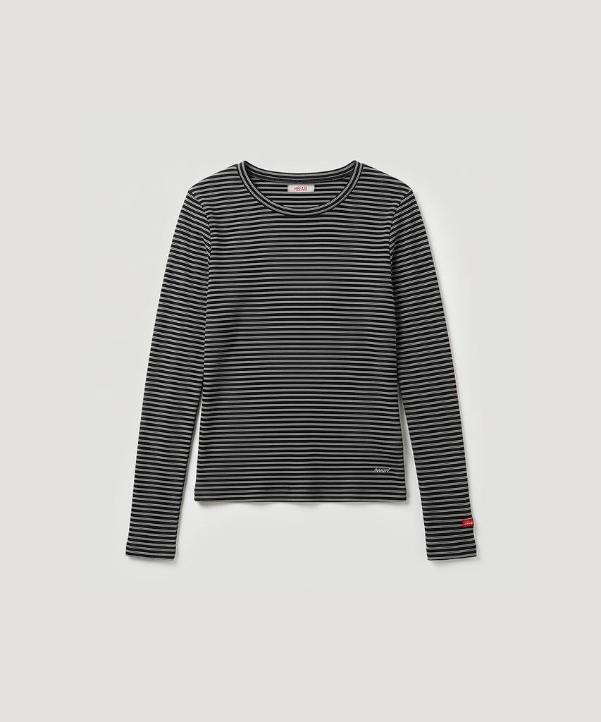 HEEARI Jane Basic Ribbed Long Sleeve_Black Stripe