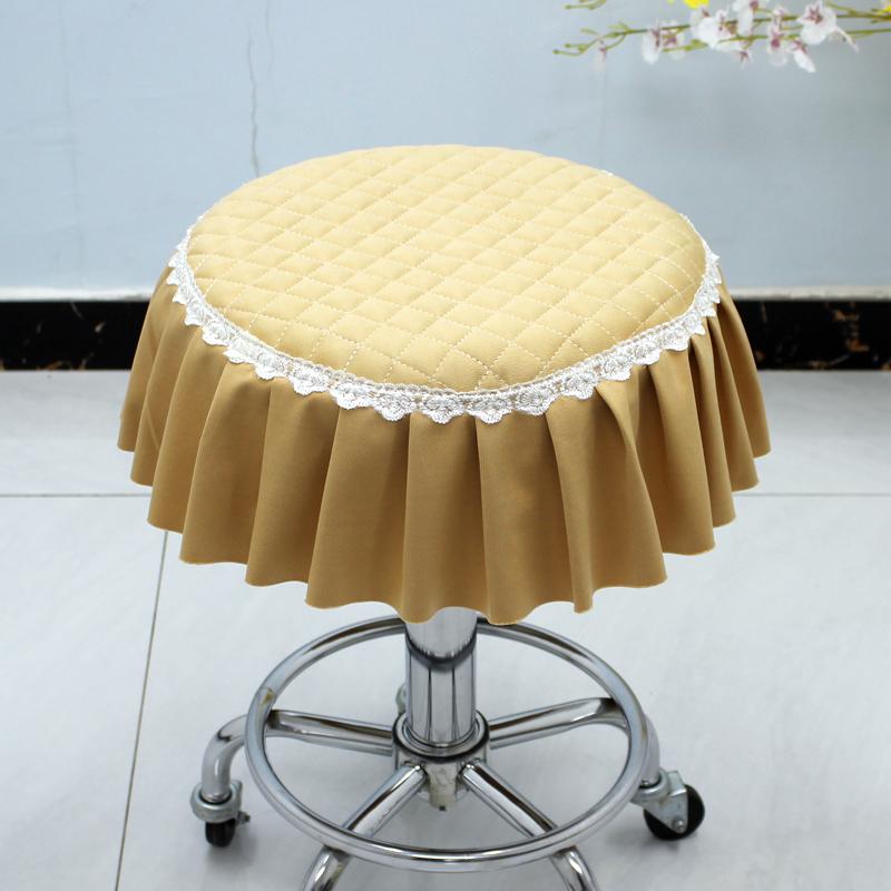 Eenvoudige en Zachte Schoonheidsstoelhoes met Verstelbare Ronde Stoelhoezen Draaibare Stoelhoes Universeel Rond Zitkussen D28-30cm stool use