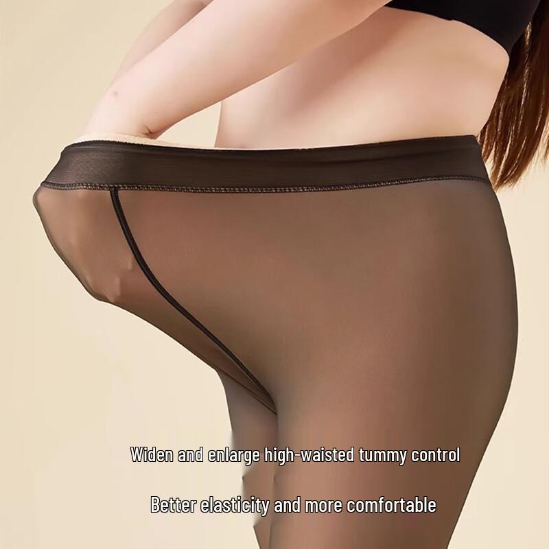 Lingsha Damen Plus Size Thermische durchsichtige Strumpfhose