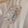 Korean-style floral rabbit design applicable iphone13Apple14Phone case11Cute girl15pro max Bracket16Transparent