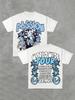 Herren-T-Shirt mit Gesichts- und Buchstabenmuster, bequeme und vielseitige Herrenbekleidung für Sommer-Shopping und Alltag...