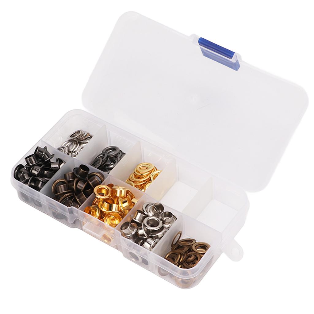 Grommet Tool Kit Sturdy Colorful Plating Easy Installation Metal Grommets Set for Shoes Bags Clothing Leather Crafts