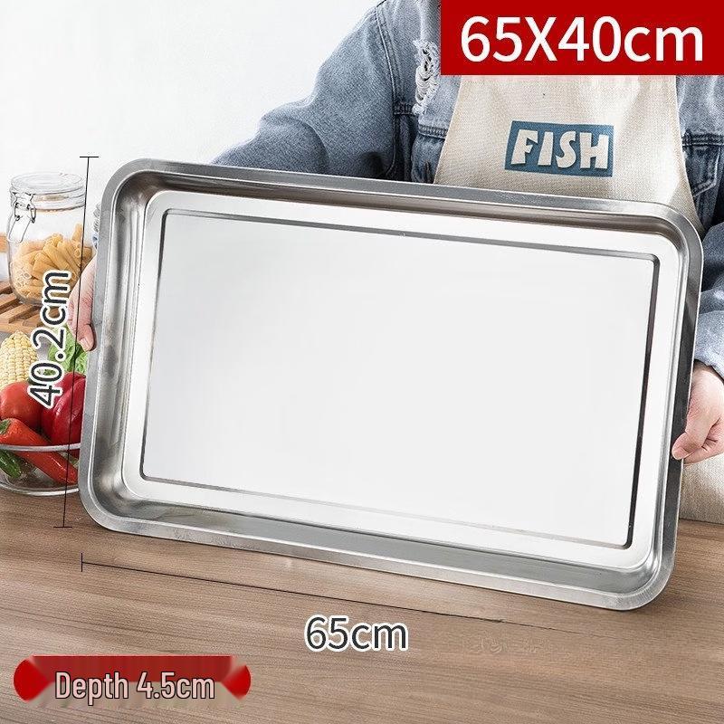 WUHE Stainless Steel Rectangular Deep Serving Tray