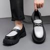 Men's Height-Increasing Leather Platform Loafers with Thick Sole