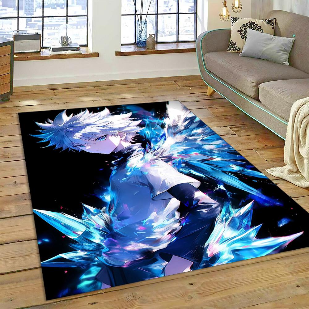 HXH Hunter X Hunter 3D Killua Zoldyck Cartoon Anime Carpet Rug for Living Room Bedroom Home Sofa Decoration,Non-slip Floor Mat