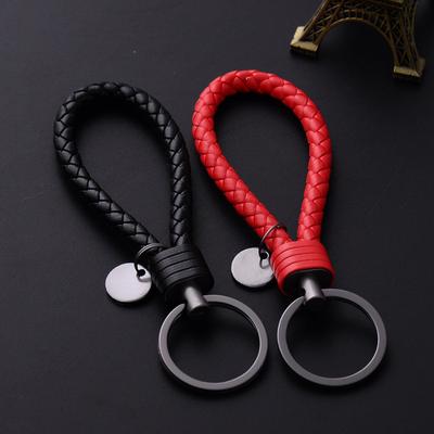 2Pcs Kreative PU Leder Geflochtenen Seil Schlüsselbund Auto Schlüssel Ring Für Frauen Männer Mode Schlüssel Halter Zubehör