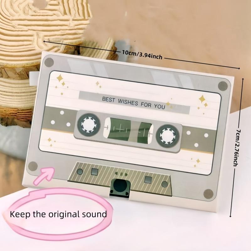 1 Stück Grußkarte Sprachaufnahme Grußkarte Geburtstagsgeschenk für bedeutungsvolle Beichte Tonband Sprachaufnahmekarte Rückseite