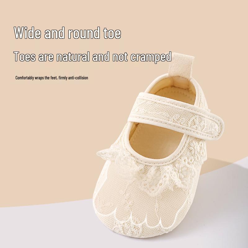 Krajkové kojenecké botičky - Měkké, prodyšné, jednobarevné na jaro, léto a podzim