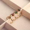 Colorful Geometric Stainless Steel Ring - 18K Gold, No Fade, High-End Fashion
