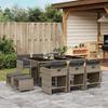 VidaXL 11-Piece Garden Dining Set with Cushions, Dining Chairs with Armrests, Furniture Set with Table, 3211148