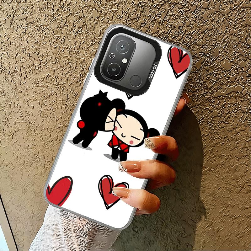 Cartoon Cute Pucca Garu Shockproof Phone Case for Xiaomi Poco X7 X6 X5 X3 Pro F7 Ultra M8 Redmi 15C 15 14C 13C 12C 10C 13 12 10