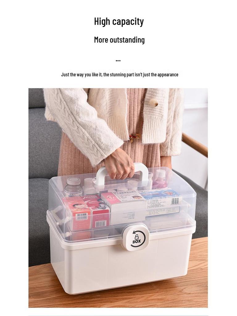 Double-Layer Portable First Aid Kit: Large Capacity Family Medicine Box
