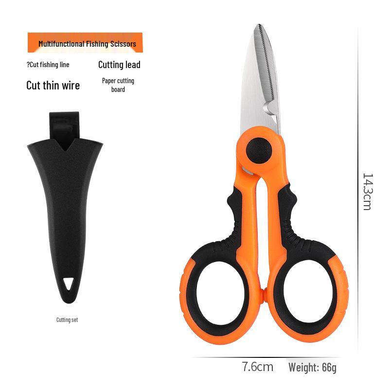 Professional Fishing Scissors - Serrated Stainless Steel Multi-functional Braided Line Cutter