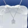S925 Sterling Silver Square Cubic Zirconia Necklace: Korean Style, Light Luxury, Versatile Women's Fashion