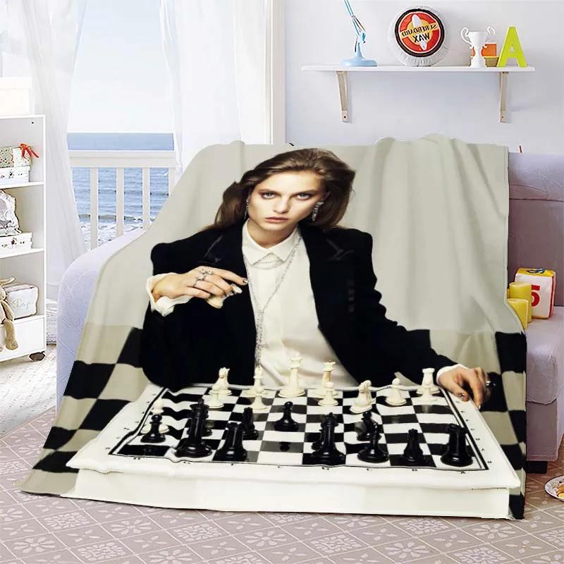 Chess Printed Soft Flannel Throw Blanket International Chess Beds Hiking Picnic Sofa Couch Cover Fashion Bedspread Blanket Gifts