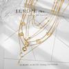 6 Pcs/set Pendant  Necklace Creative Personality Multi-layer Butterflies Moon Peach Heart-shaped