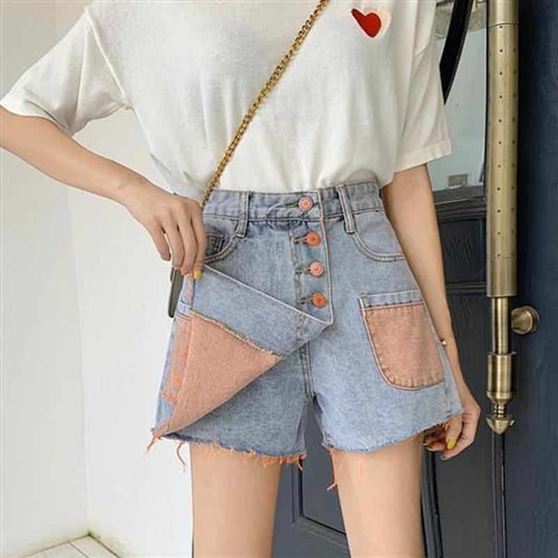 Buy Patchwork Denim Women Skirts High 
