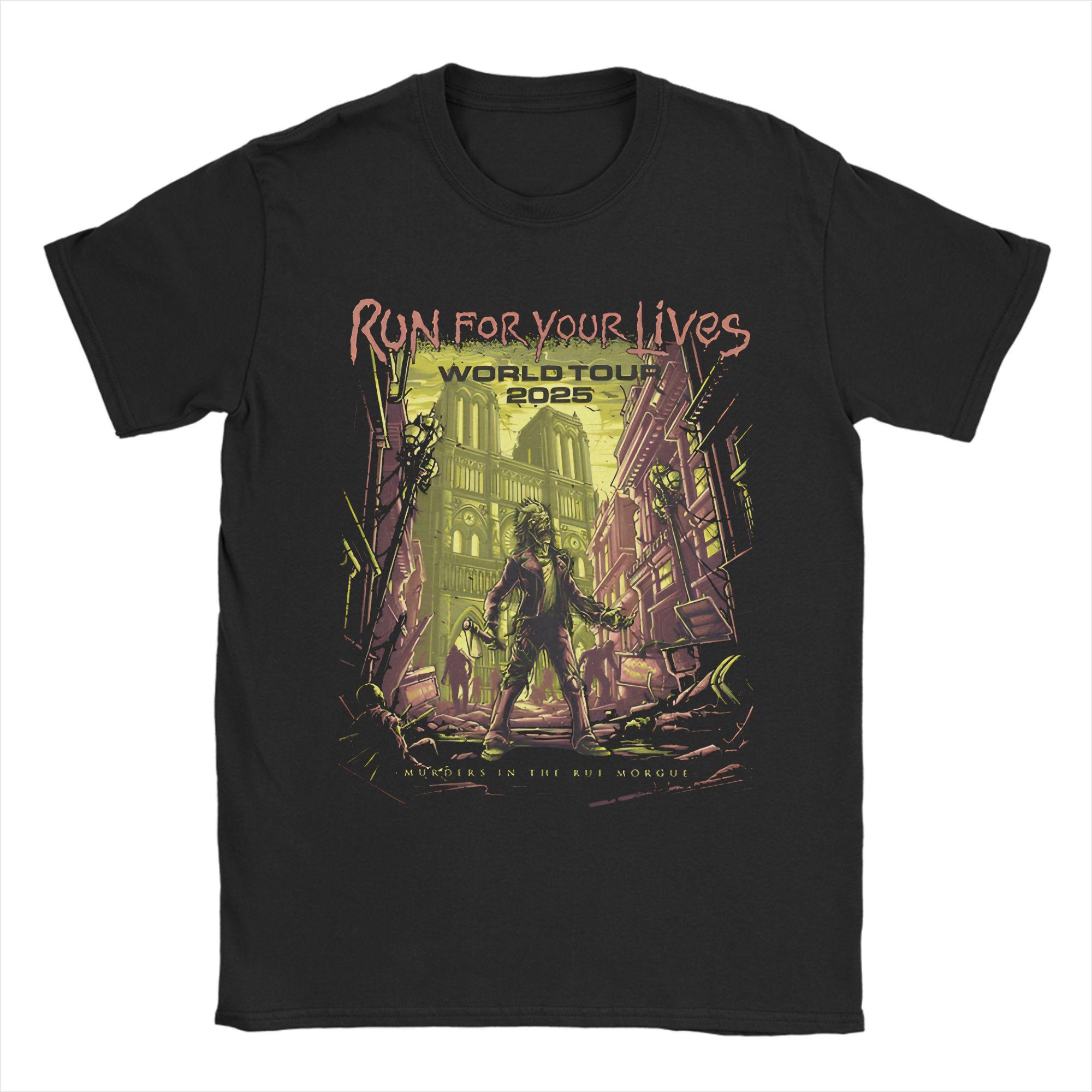

Summer Irones Maidenes 2026 Run for Your Lives World Tour T Shirt for Men Women 100% Cotton Tee Shirt Short Sleeve Clothes 3XL