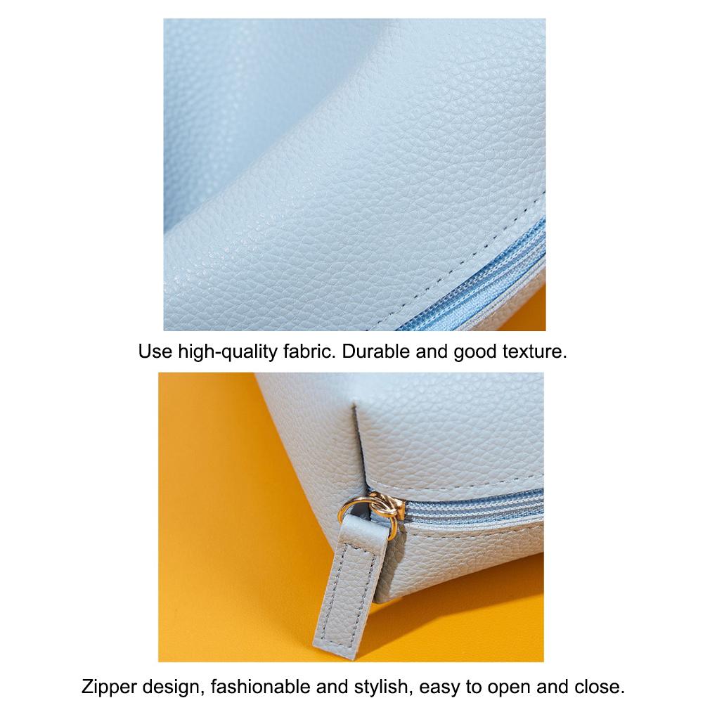 Personalized Ple Cosmetic Bag Portable Waterproof Multifunctional Handbag Fashion PU Solid Color Pouch Large Capacity