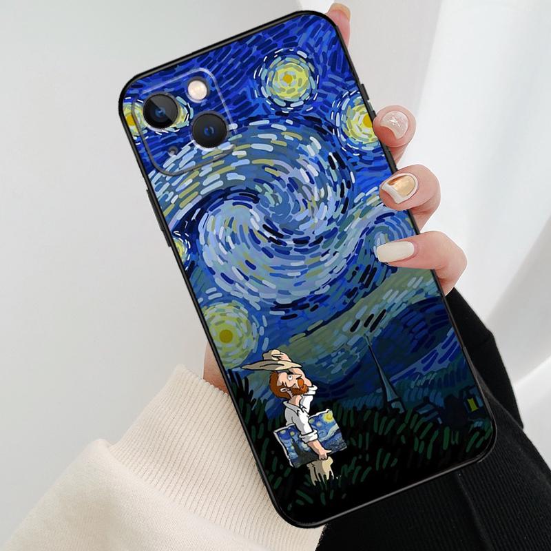 Van Gogh Starry Sky Phone Case For iPhone 17 Pro Max 14 13 12 11 15 16 Pro Max mini 16 15 Plus 16e 17 Air Cover