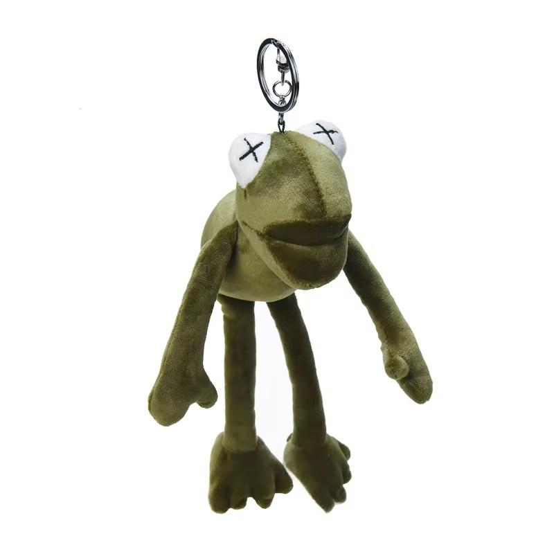 Cute Cartoon Animal Plush Toy Keychain Backpack Keychain Long Leg Frog Bear Lion Bread Dog Teddy Bear Expression Doll Cute Gift