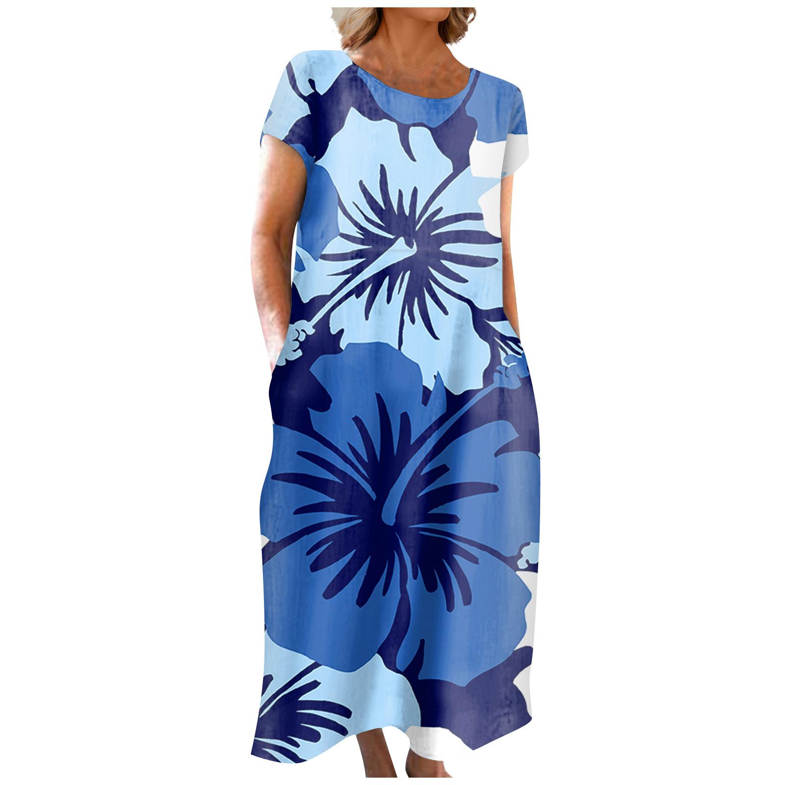 Модное женское летнее платье с круглым вырезом и повседневным модным пуловером с принтом — фото 3