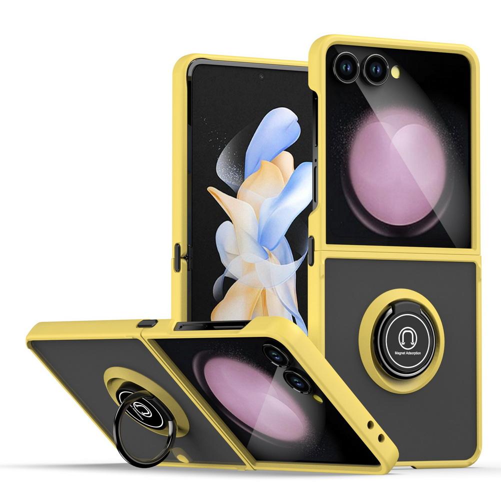 High-eng Rotatable Finger Ring Car Holder Phone Case for Samsung Galaxy Z Flip 7 6 5 4 Shockproof Protection Bracket Back Cover