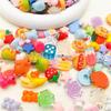 HX6F 20pcs Mixed Fruit Animal Resin Pendants Creative Jewelry Crafting Findings