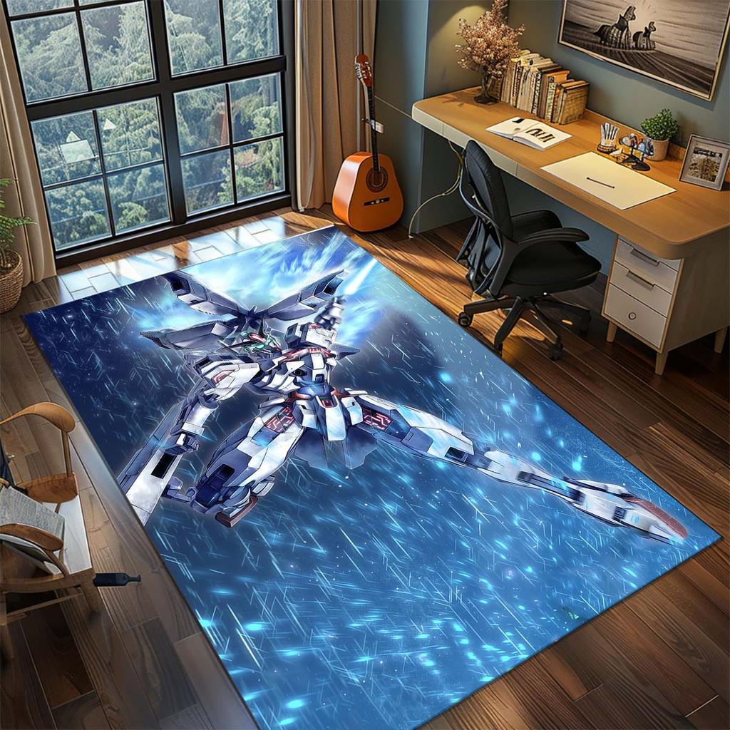 Gundam Anime Mecha Robot Rug Carpet Large Area Rug Non Slip Washable Floor Mat Gamer Room Bedroom Home Decor