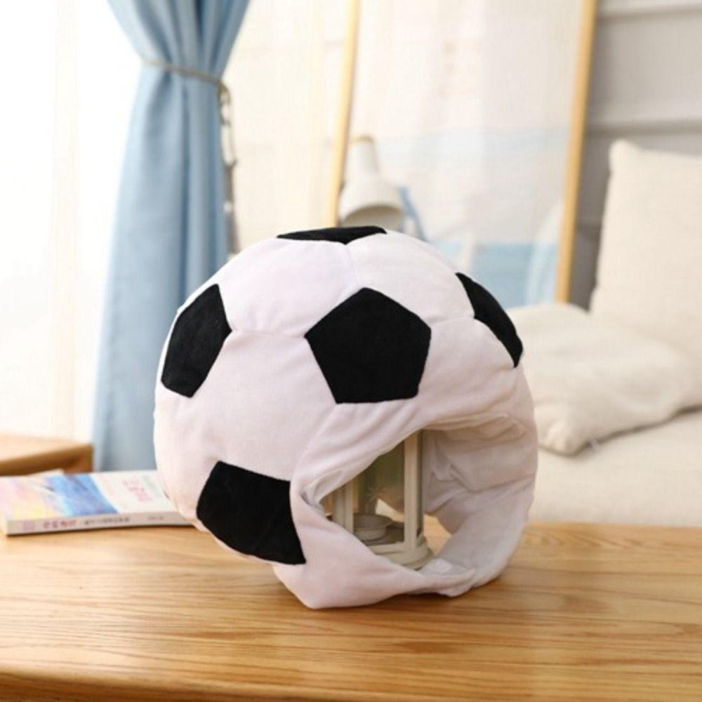Novelty Cartoon Headgear Cap Funny Football Shape Hat Creative Plush Headgear  Cosplay Costume
