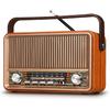 Radio Retro Pequeña AM/FM/SW, Radio Maleta con Batería de 1800 mAh, o Alimentación AC, Radio de Cocina Radio Nostalgia con Bluetooth, Soporta USB/TF/AUX