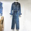 Denim Werkzeug Jumpsuit Damen Frühling und Herbst Neu Schwere Industrie Diamant High-End Mode Beliebter Jumpsuit