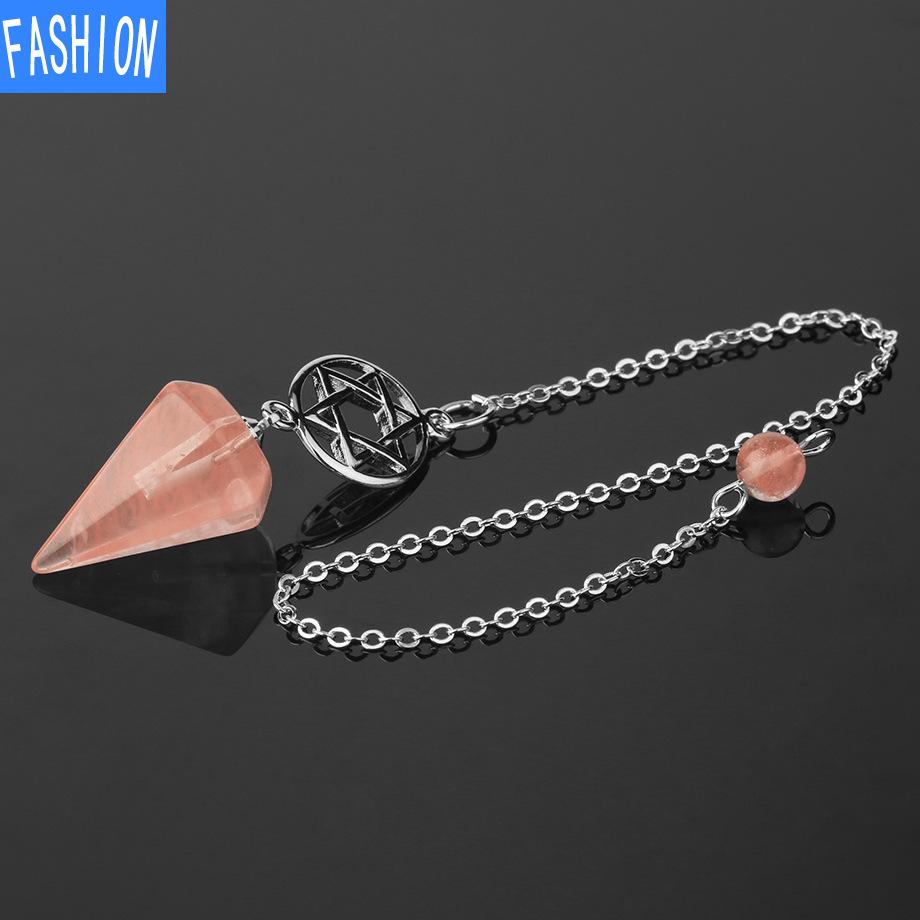 Spirit Pendulum Natural Crystal Pendant Treatment Point Pendulum Weika Meditation Semi Gem Jewelry Gift